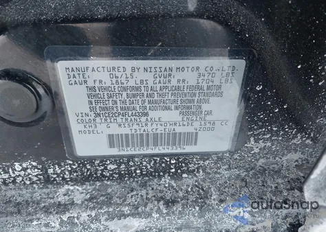 2015 Nissan Versa Note S (Sr) z USA, uszkodzony, nr VIN 3N1CE2CP4FL443396